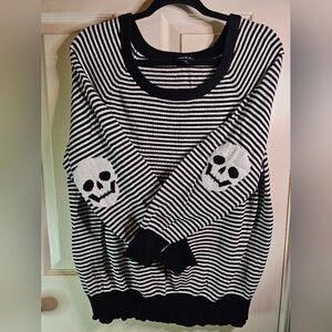 Torrid Black and White Striped Sweater, Sz 2